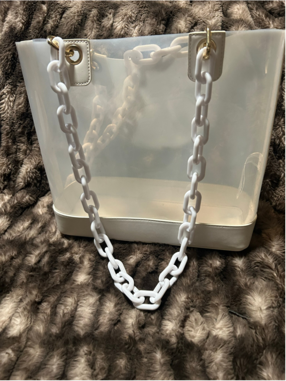 Women's Forever 21 Clear Tote Bag One Size White